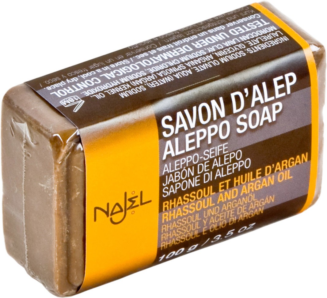 Jabón De Alepo - Con Rhassoul Y Aceite De Argán - 100 g
