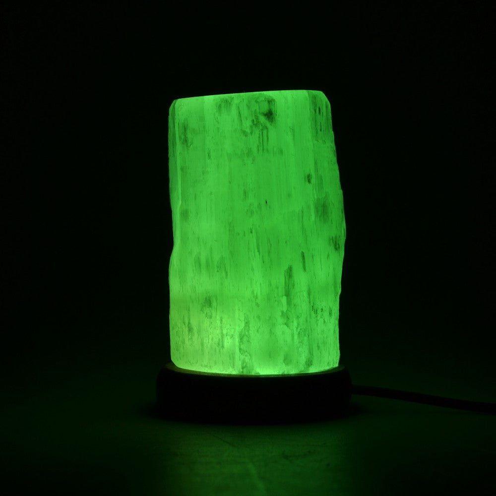 Lámpara Selenita Tronco - USB - Mineral Natural - Led Multicolor