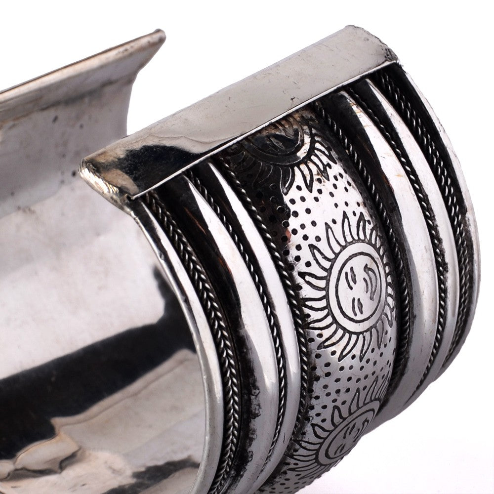 Brazalete Ancho Plateado - Soles - NOVEDAD