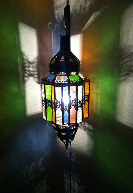 Lámpara Octogonal Andalusí - Cristal Multicolor - 60 cm