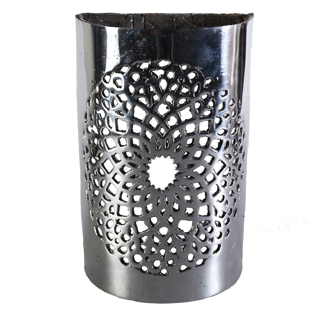 Aplique Pared Alumino Calado - Mosaico Esfera - Acabado Pulido - 18 cm