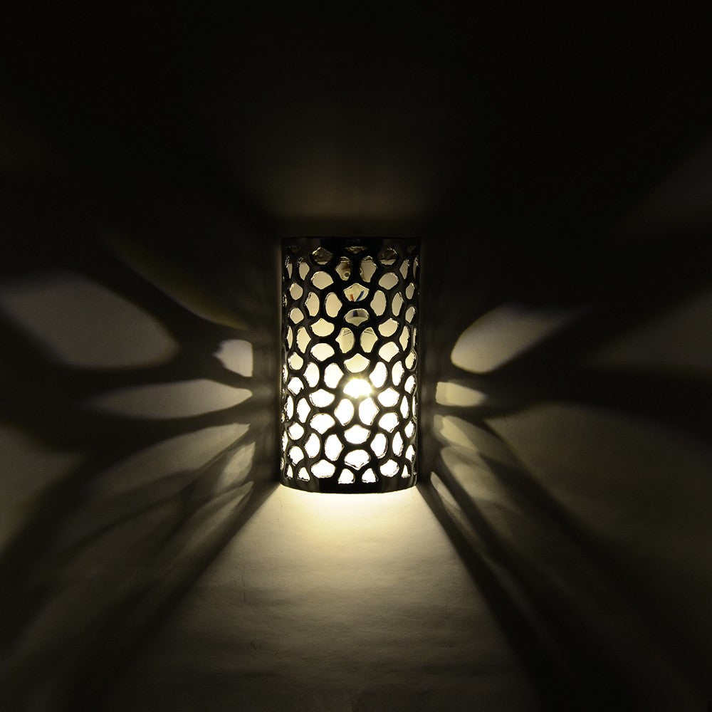 Aplique Pared Alumino Calado - Jinkgo Biloba - Acabado Pulido - 19'5 cm