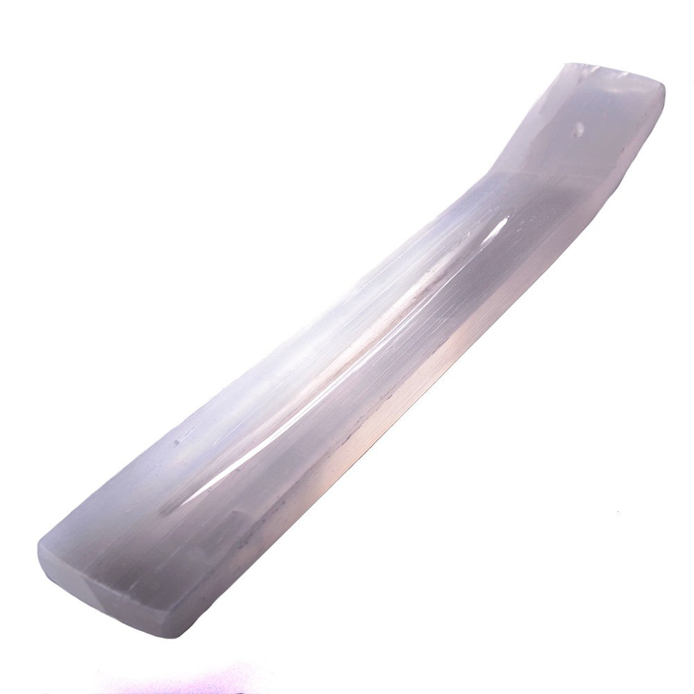 Incensario Selenita Pulida - Roca Mineral - Para Varillas - 20 cm