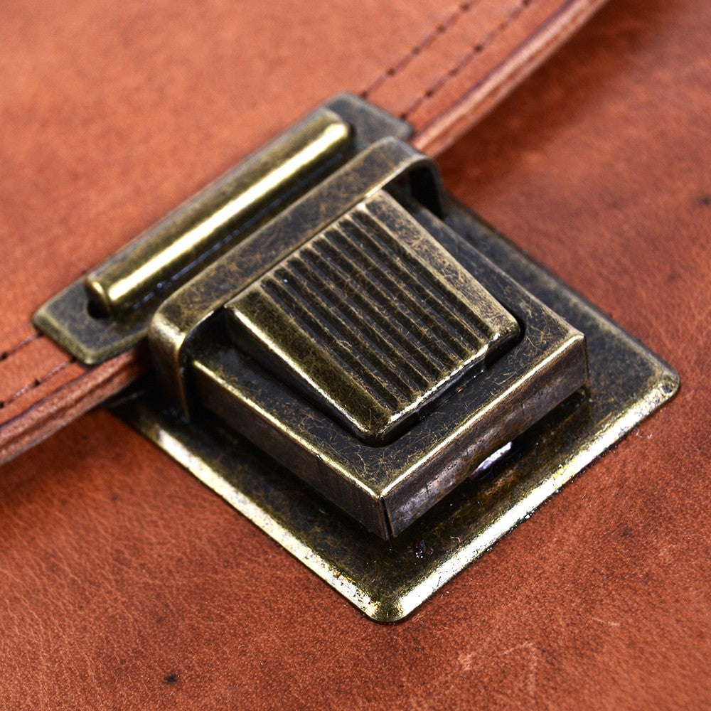 Cartera Artesana Cuero - Gran Calidad - 2 Compartimentos - 27 cm