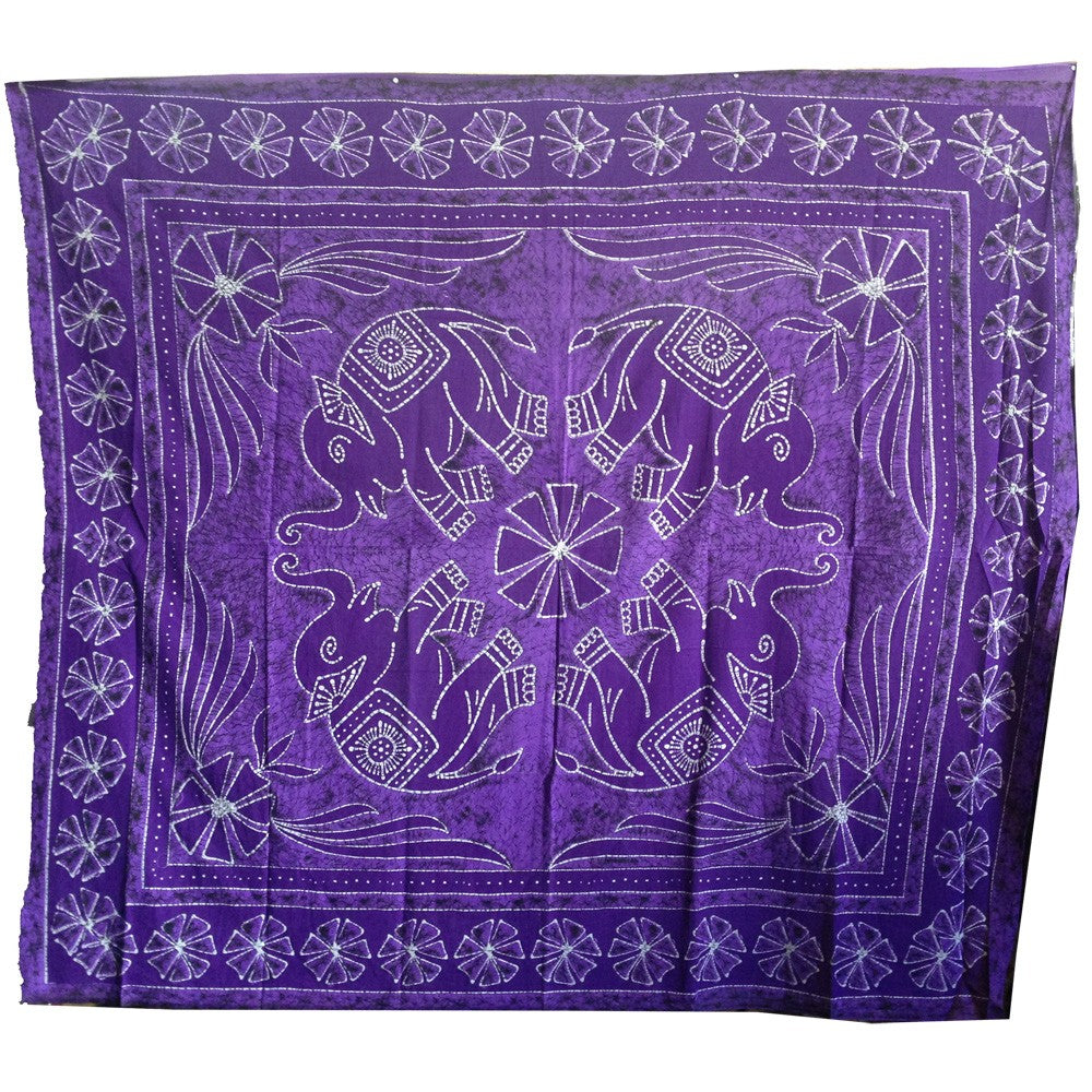 Tela Algodon India- Elefantes Floral -Artesana-240 x 210 cm