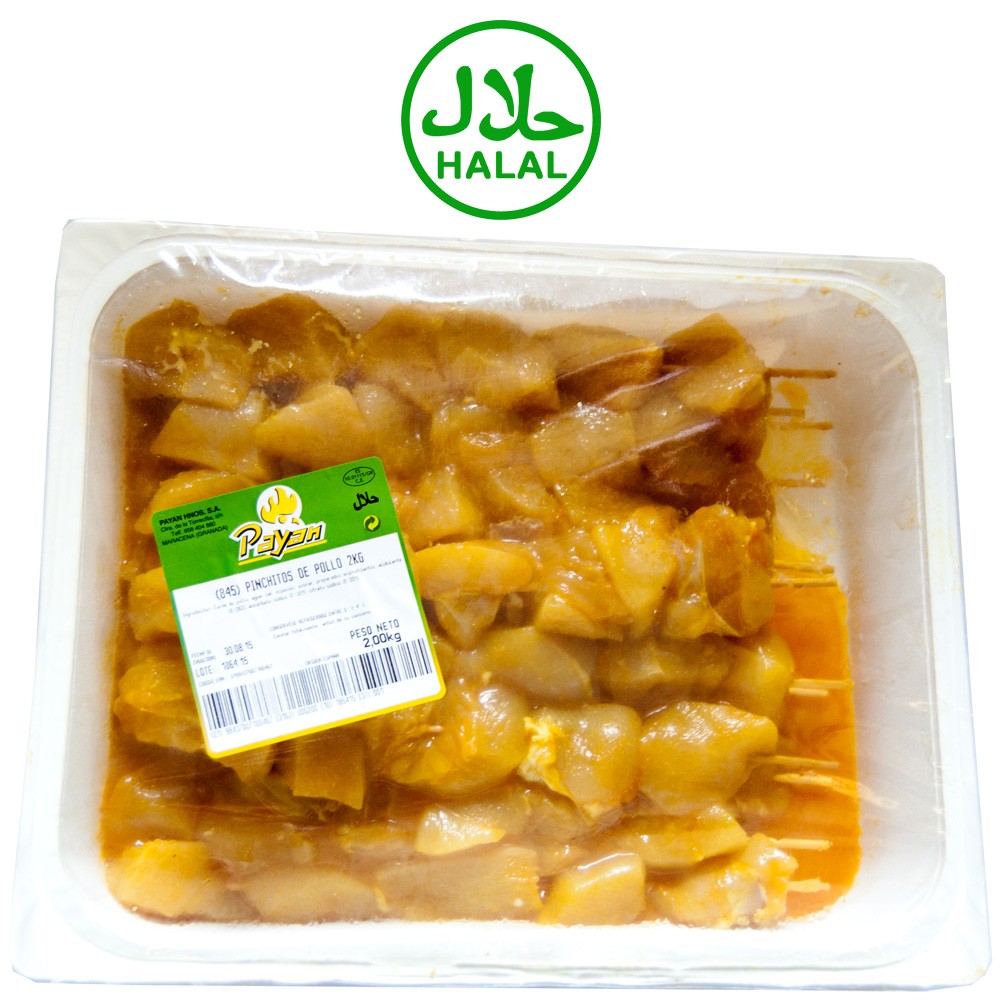 Pinchitos de Pollo Aliñados - Halal - Bandeja 2 kg - 15 unidades - Payan