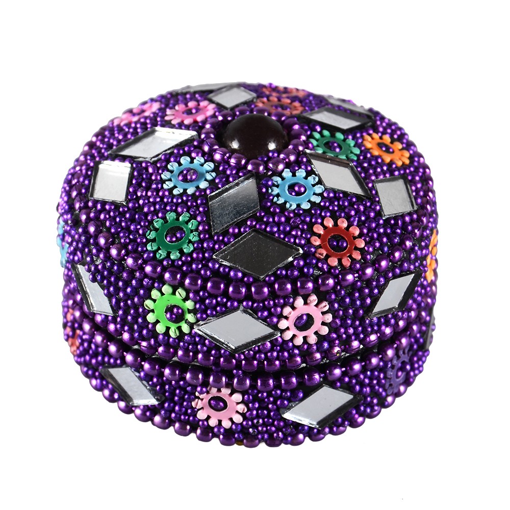 Cajita Redonda Brillante - Pastillero- Varios Colores - Sin Terciopelo