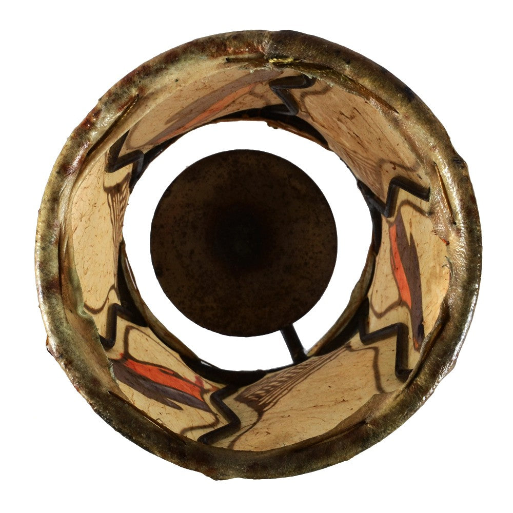 Porta Velas Piel Cilindro - Pintado con Henna - Varios Modelos