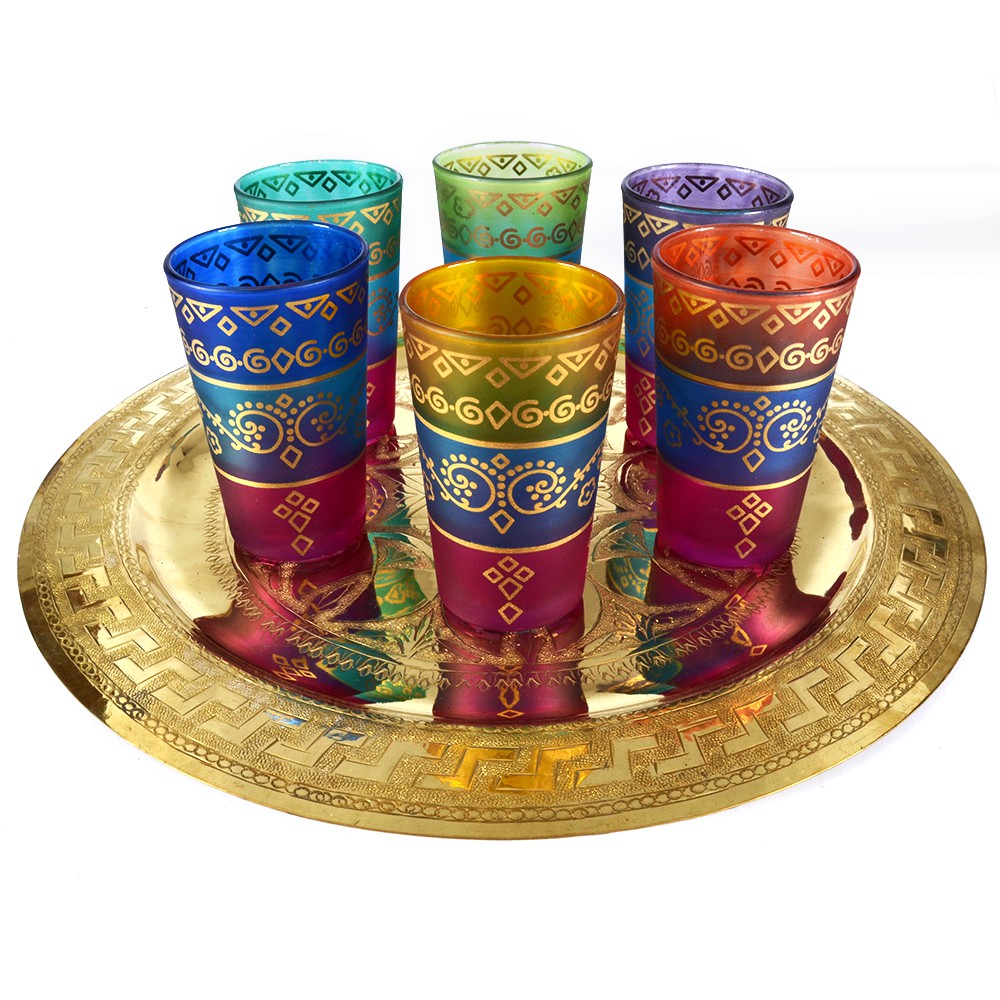 Juego 6 Vasos Arabes - Colores Interpuestos - NOVEDAD - Modelo 8