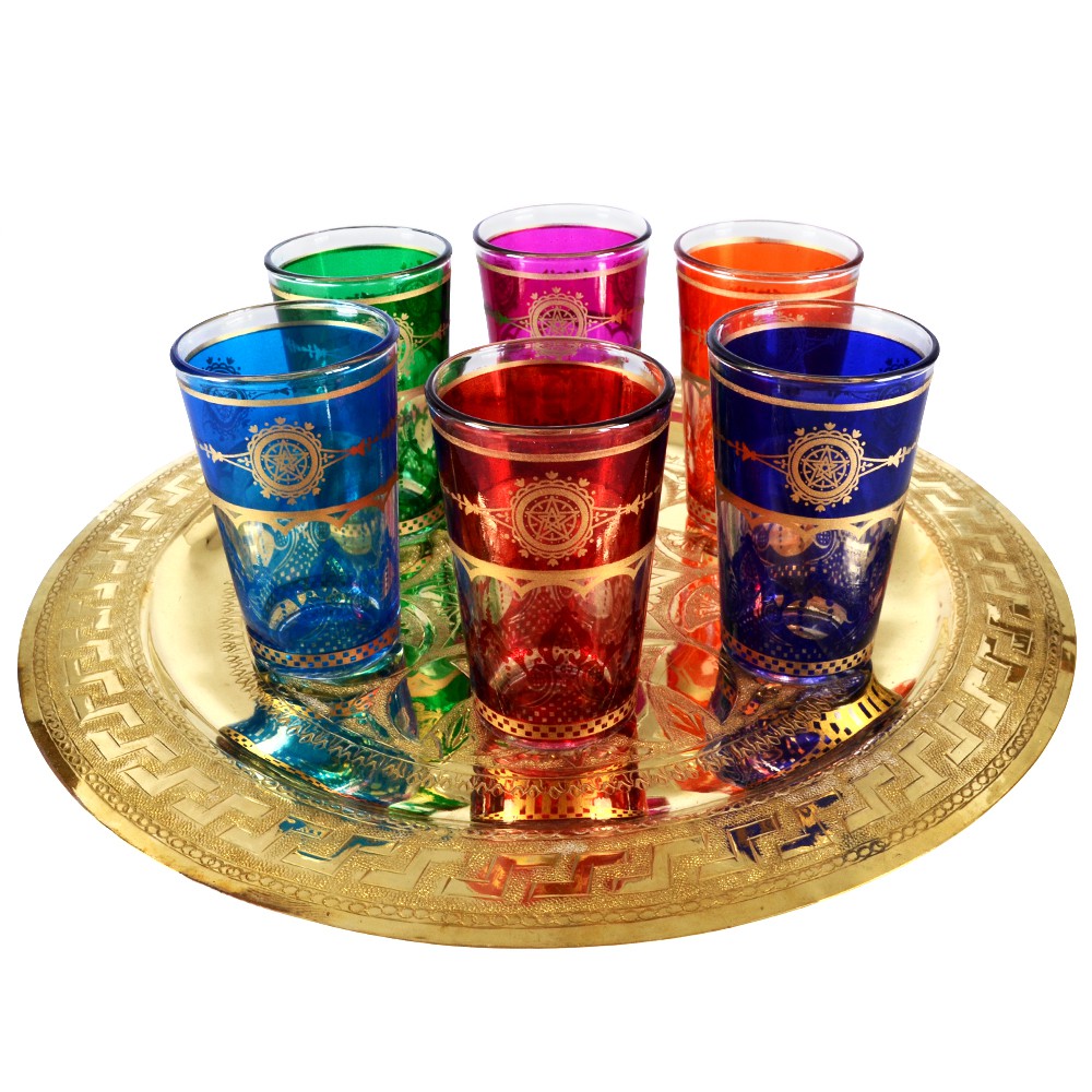 Juego 6 Vasos Arabes - Estrella Marruecos - Multicolor-NOVEDAD - Modelo 10