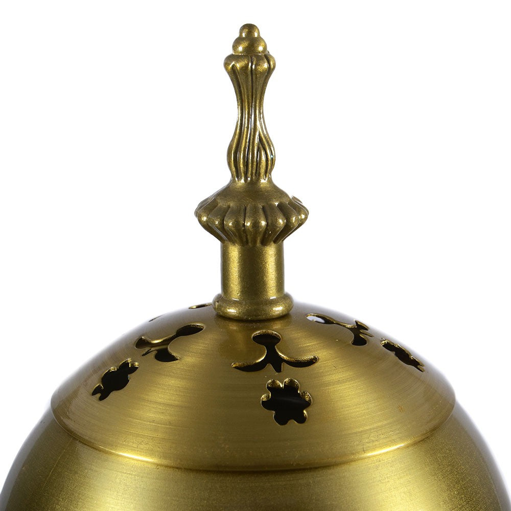 Incensario Metálico Cromado - Esfera - Base Muy Estable - 23 cm