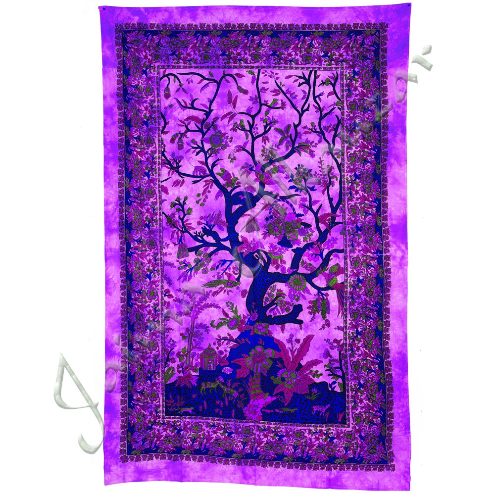 Tela Algodon India-Arbol de la Vida-Artesana-210 x 140 cm