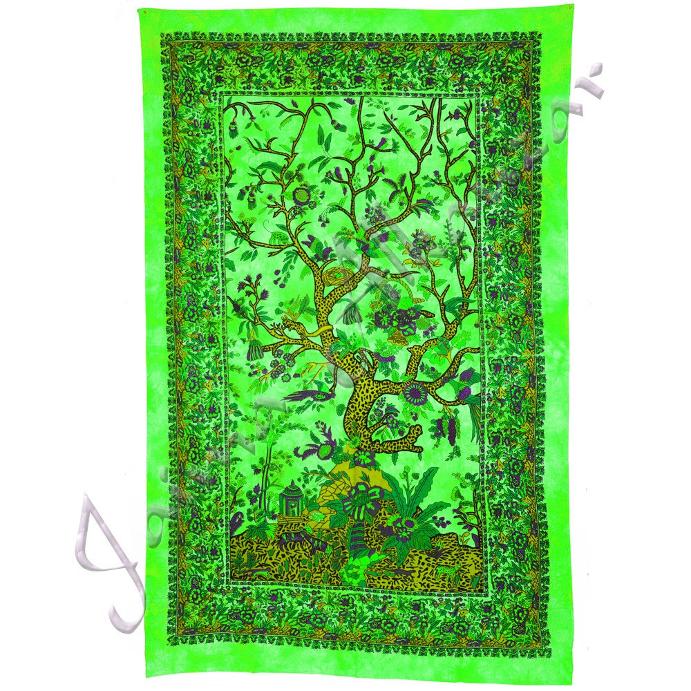 Tela Algodon India-Arbol de la Vida-Artesana-210 x 140 cm