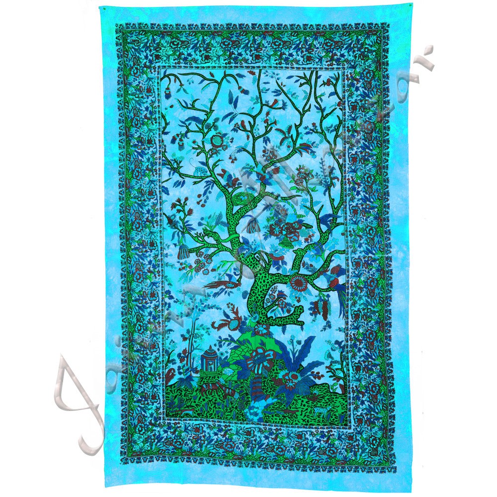 Tela Algodon India-Arbol de la Vida-Artesana-210 x 140 cm