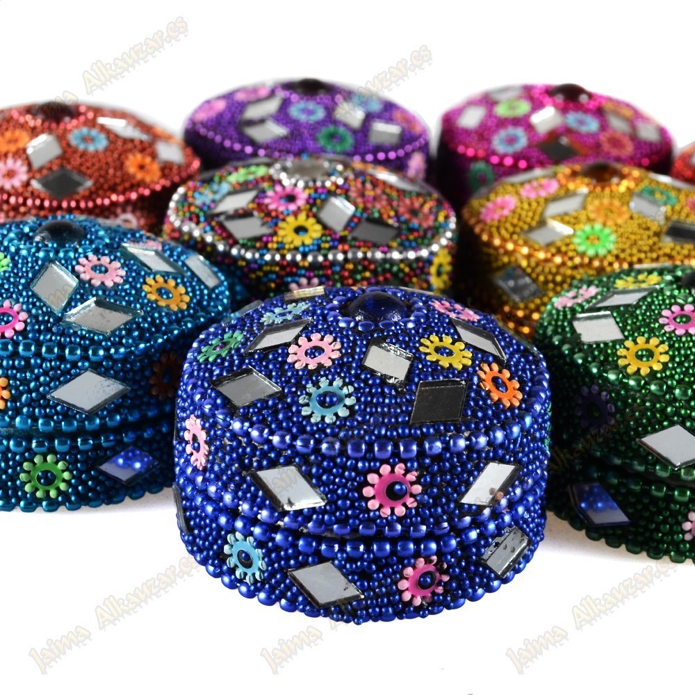 Cajita Redonda Brillante - Pastillero- Colores-Ideal Perfumes - 3,5 cm