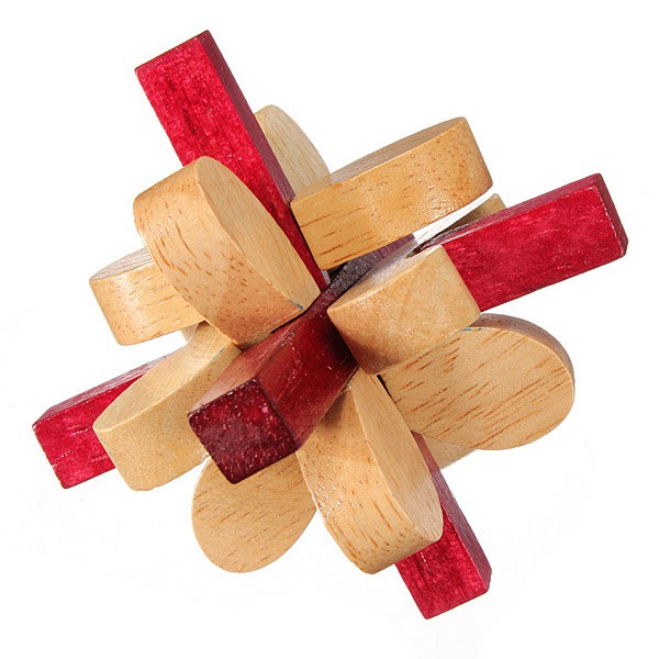 Juego Ingenio Madera - Puzzle 3D Flor - 7 cm