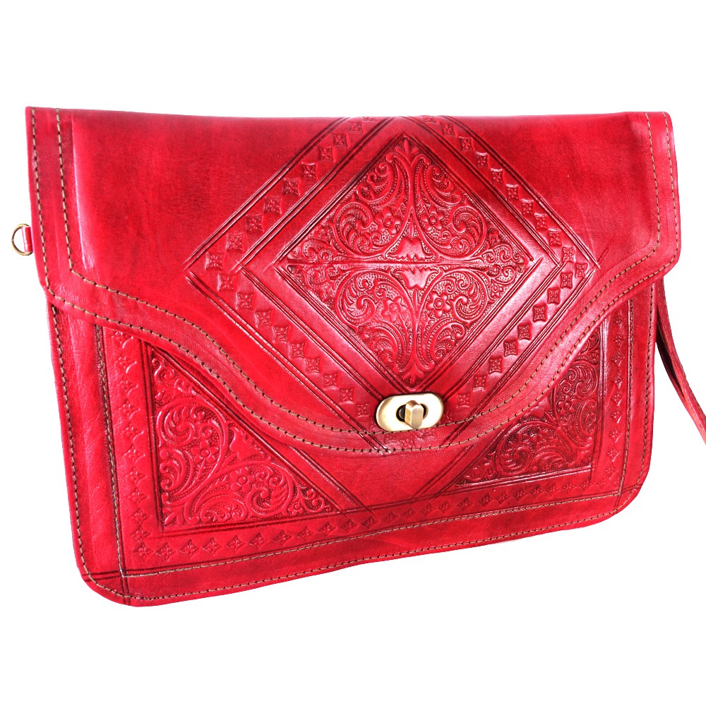 Bolso Cuero Artesanal - Funda Tablet - De Mano o Para Colgar - 31cm