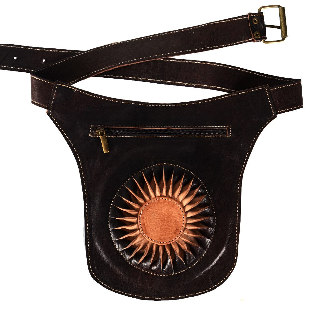 Riñonera De Cuero "Sol" - Gran Calidad -2 Bolsillos - Disponible en 2 Colores