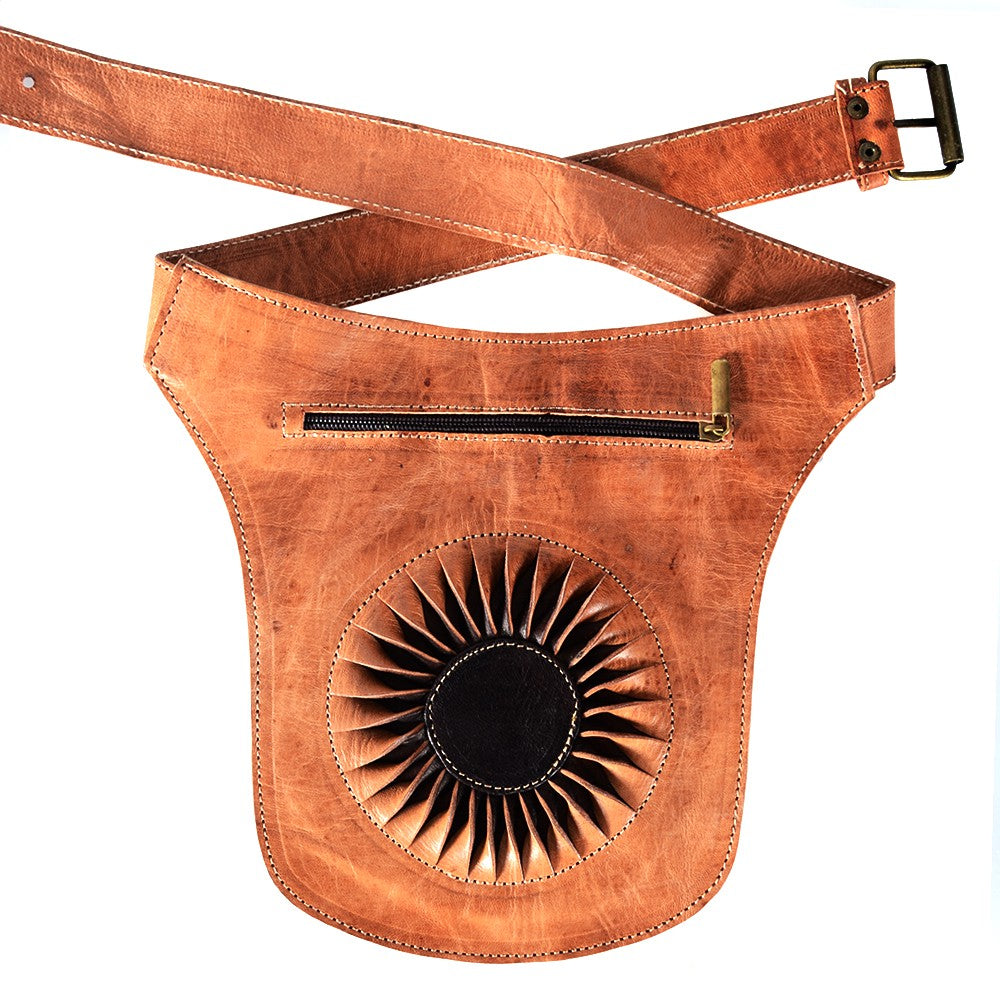 Riñonera De Cuero "Sol" - Gran Calidad -2 Bolsillos - Disponible en 2 Colores