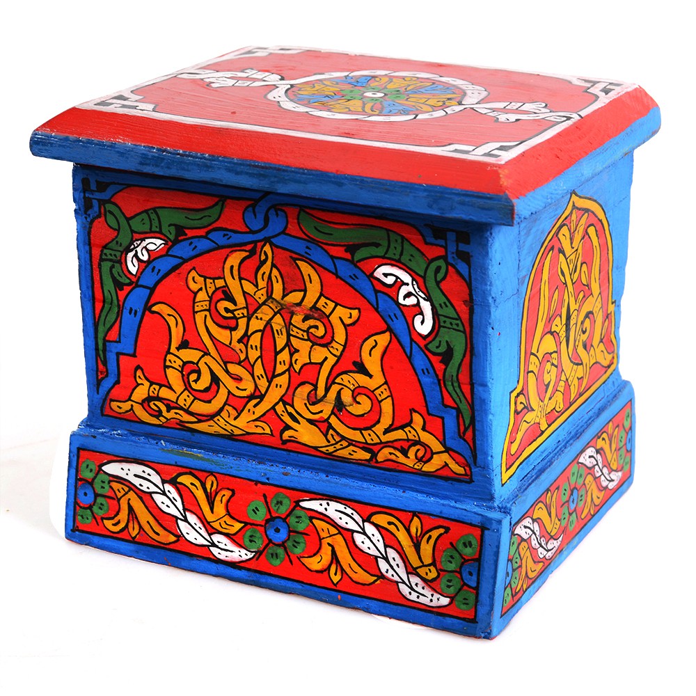 Cajita Árabe - Hecha y Pintada a Mano - Colores Alegres - Calidad
