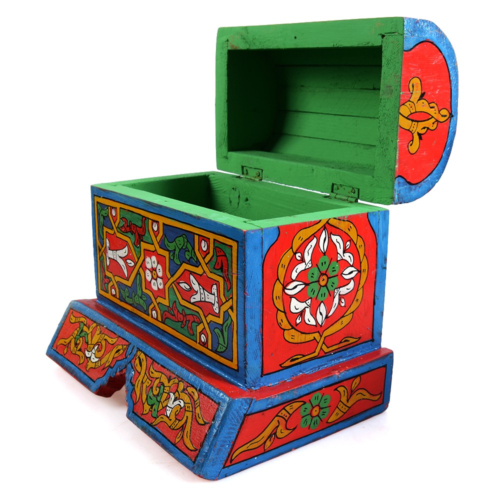 Baúl Árabe - Hecho y Pintado a Mano - Colores Alegres - Calidad