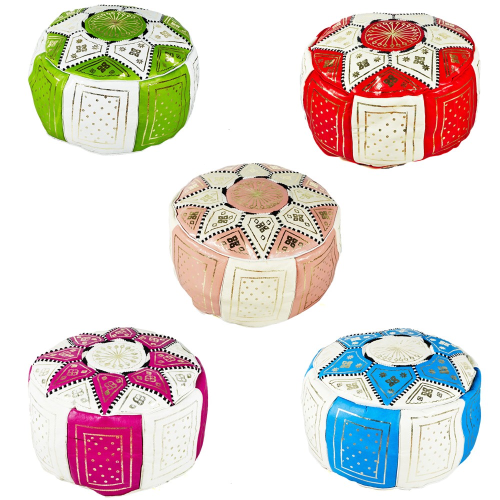 Puff Bicolor Polipiel - Varios Colores - 2 Tamaños - Recomendado