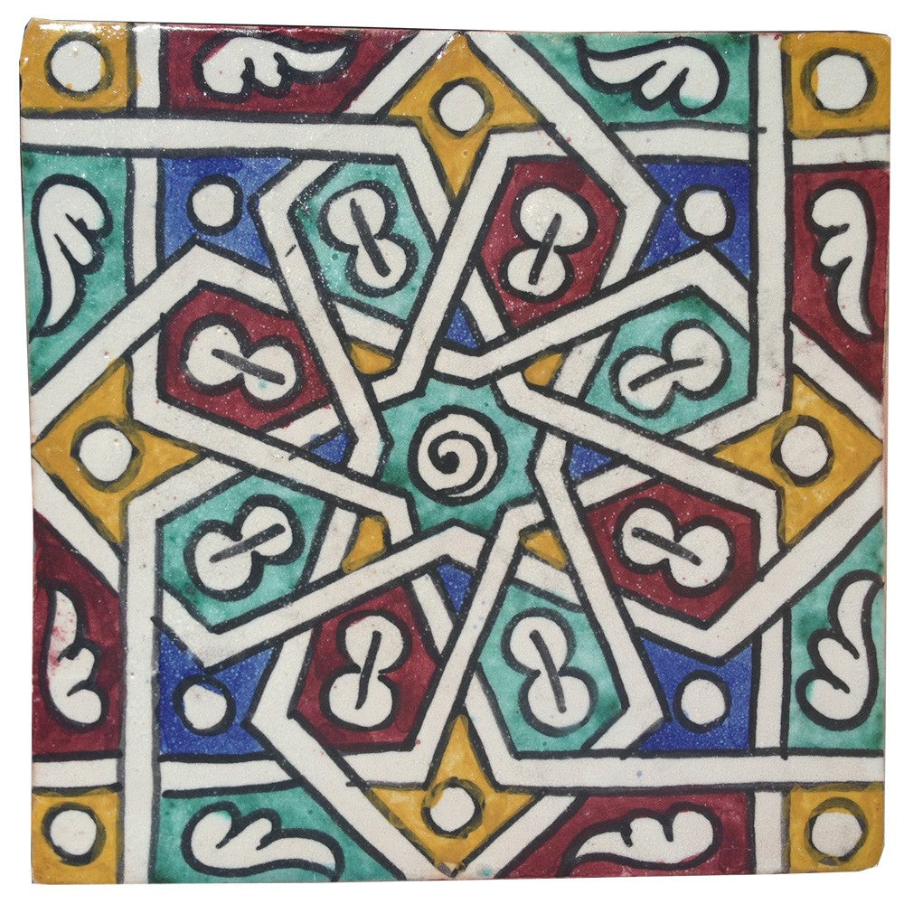 Azulejo Andalusí - 14,5 cm - Varios Diseños- Artesanal- Modelo 30