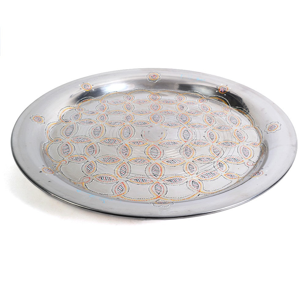 Bandeja Mauritana Con Patas - Pintada a Mano - 36 cm