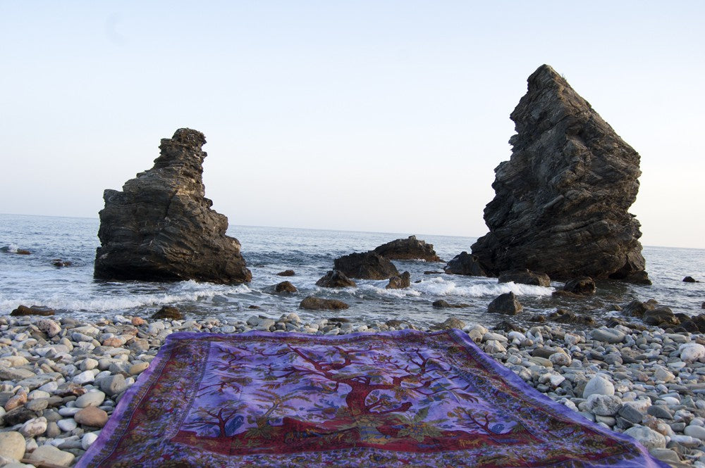 Tela Algodon India-Arbol de la Vida-Artesana-210 x 140 cm