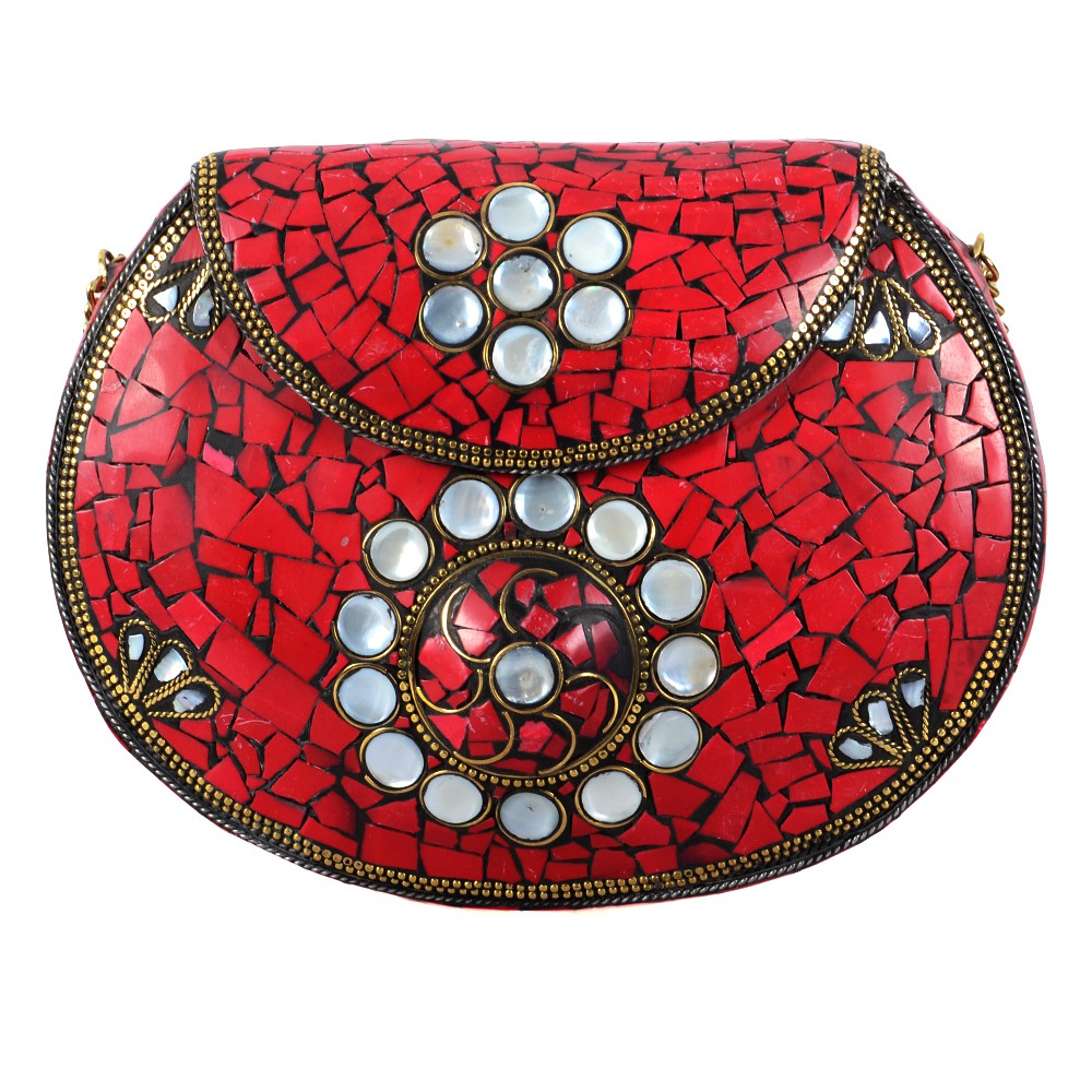 Bolso de Fiesta - Incrustación Cerámica Latón y Nacar