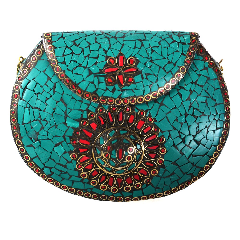 Bolso de Fiesta - Incrustación Cerámica Latón y Nacar