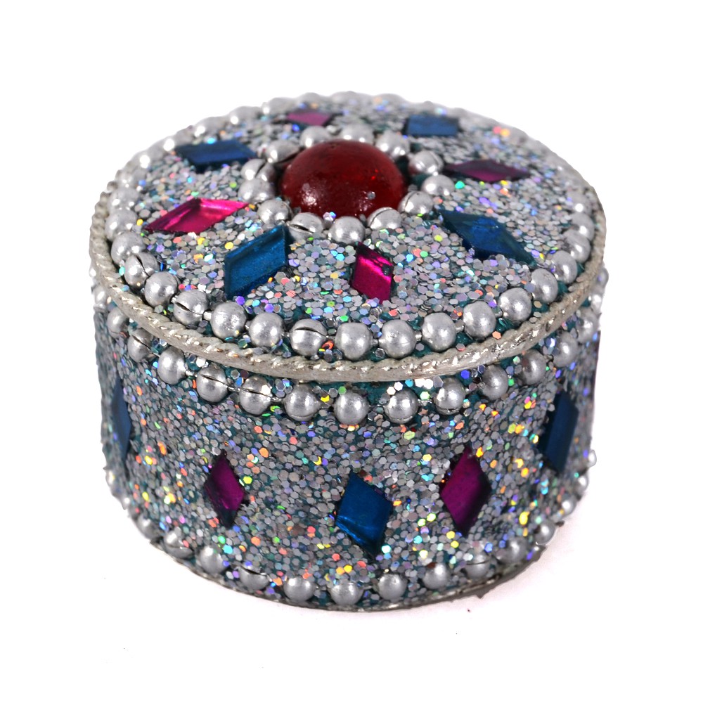 Cajita Redonda Brillante - Pastillero- Colores-Ideal Perfumes - 3 cm