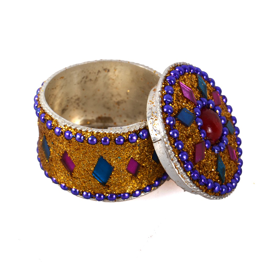 Cajita Redonda Brillante - Pastillero- Colores-Ideal Perfumes - 3 cm