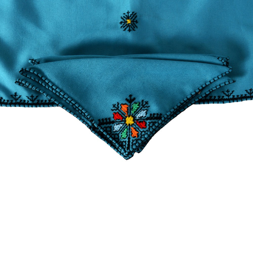 Juego Salvamanteles Y 4 Servilletas - Algodón Y Bordados - Producto Artesanal - Varios Colores
