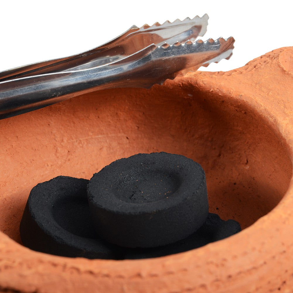 Incensario Barro Africano - Con Tapadera - Brasero - Artesano - 10 cm