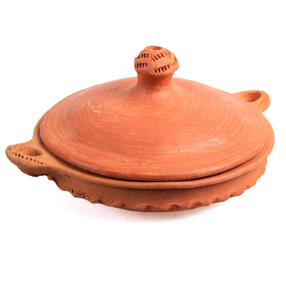 Tajín Barro - Tapadera Con Asa - Modelo 2 - Cocina Casera Y Sana - 21 cm