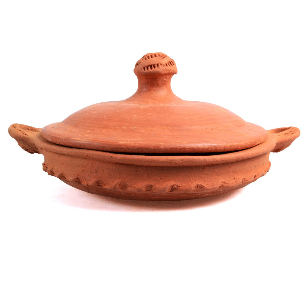 Tajín Barro - Tapadera Con Asa - Modelo 2 - Cocina Casera Y Sana - 21 cm