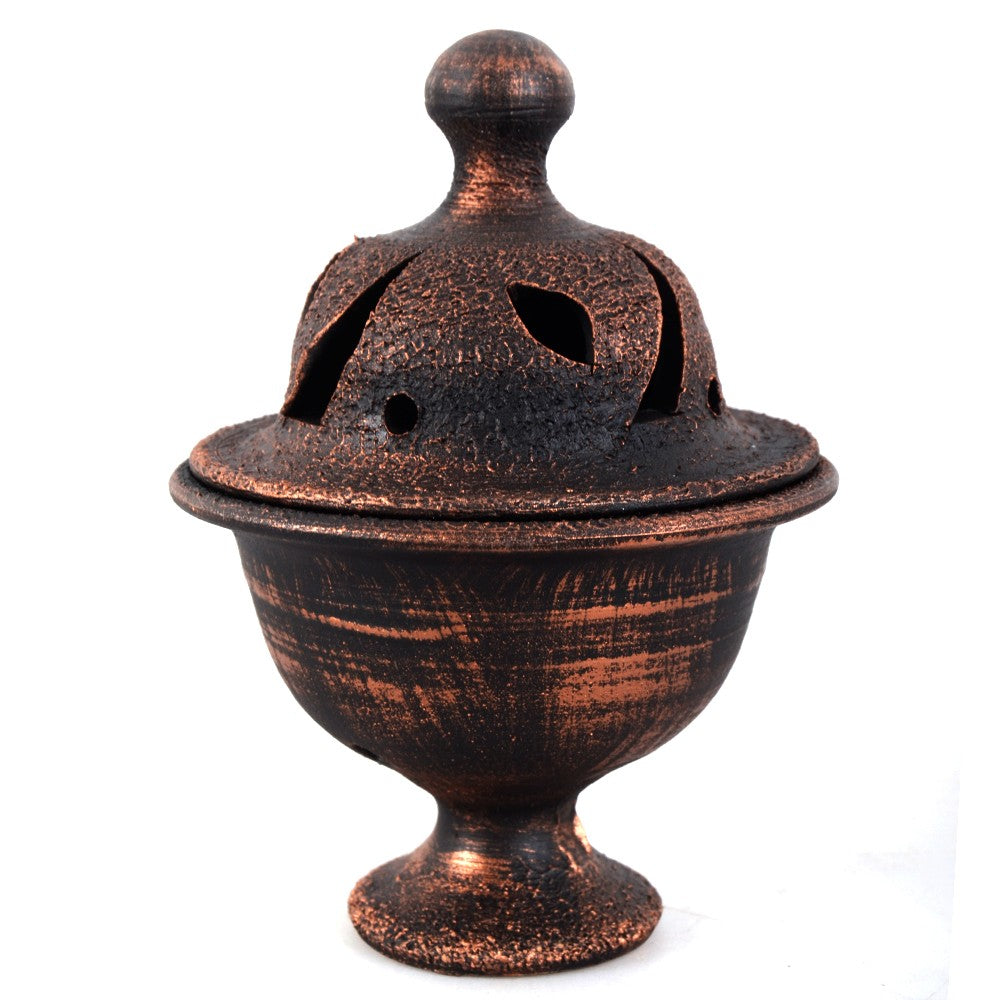 Incensario Barro Calado - Estilo Medieval - 2 Colores