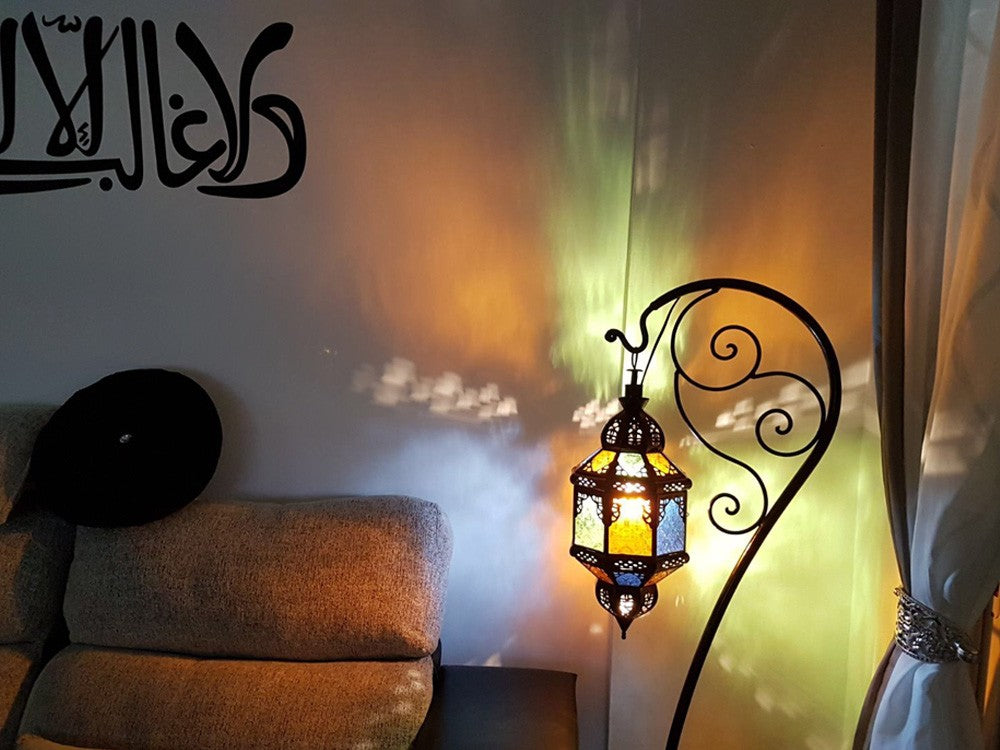 Gancho de Pie Para Lámparas - Hierro Forjado - Diseño Arabe