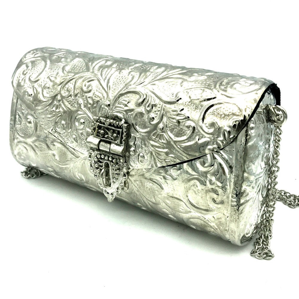 Bolso Fiesta Níquel - Diseño Floral - Modelo Warka