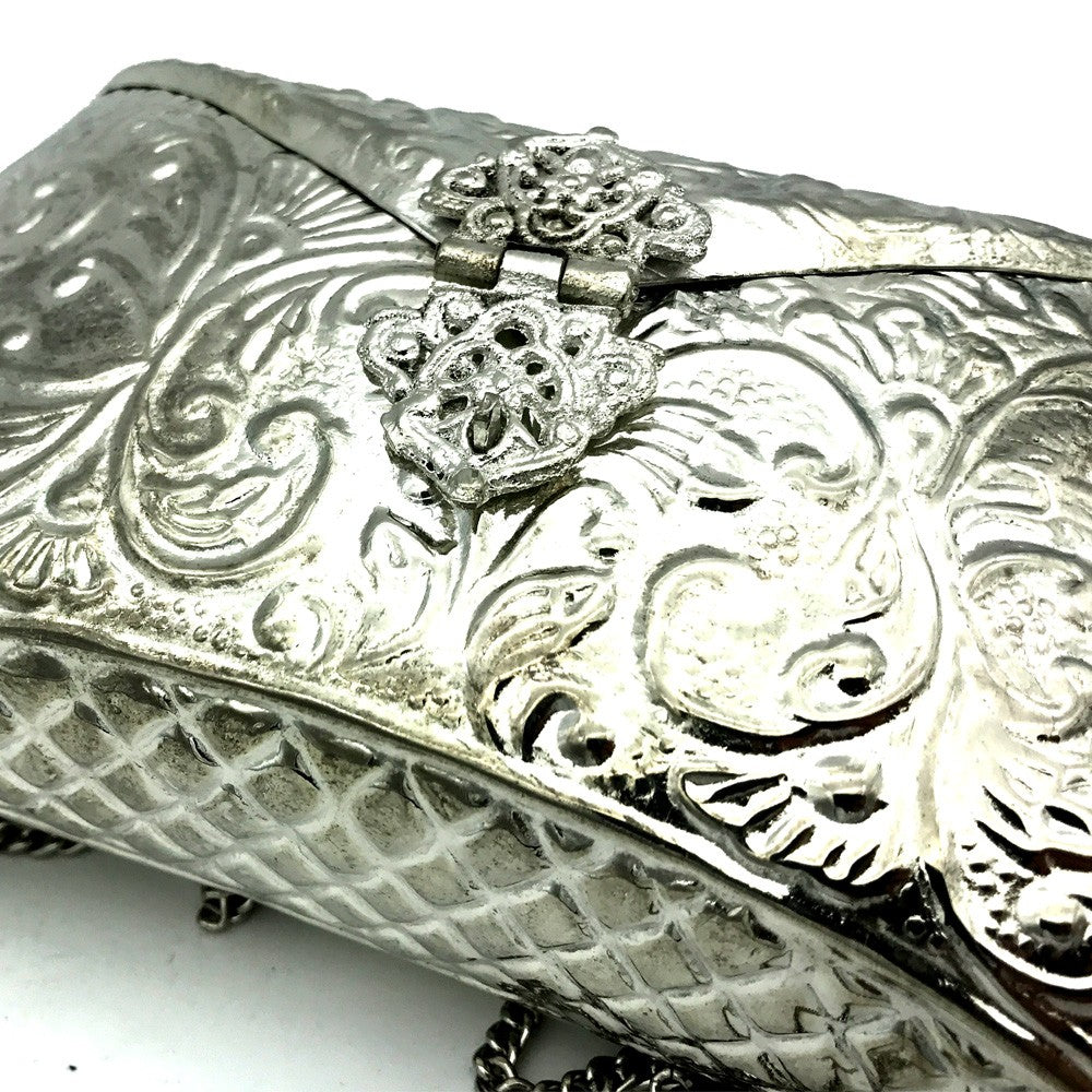 Bolso Fiesta Níquel - Diseño Floral - Modelo Abiad