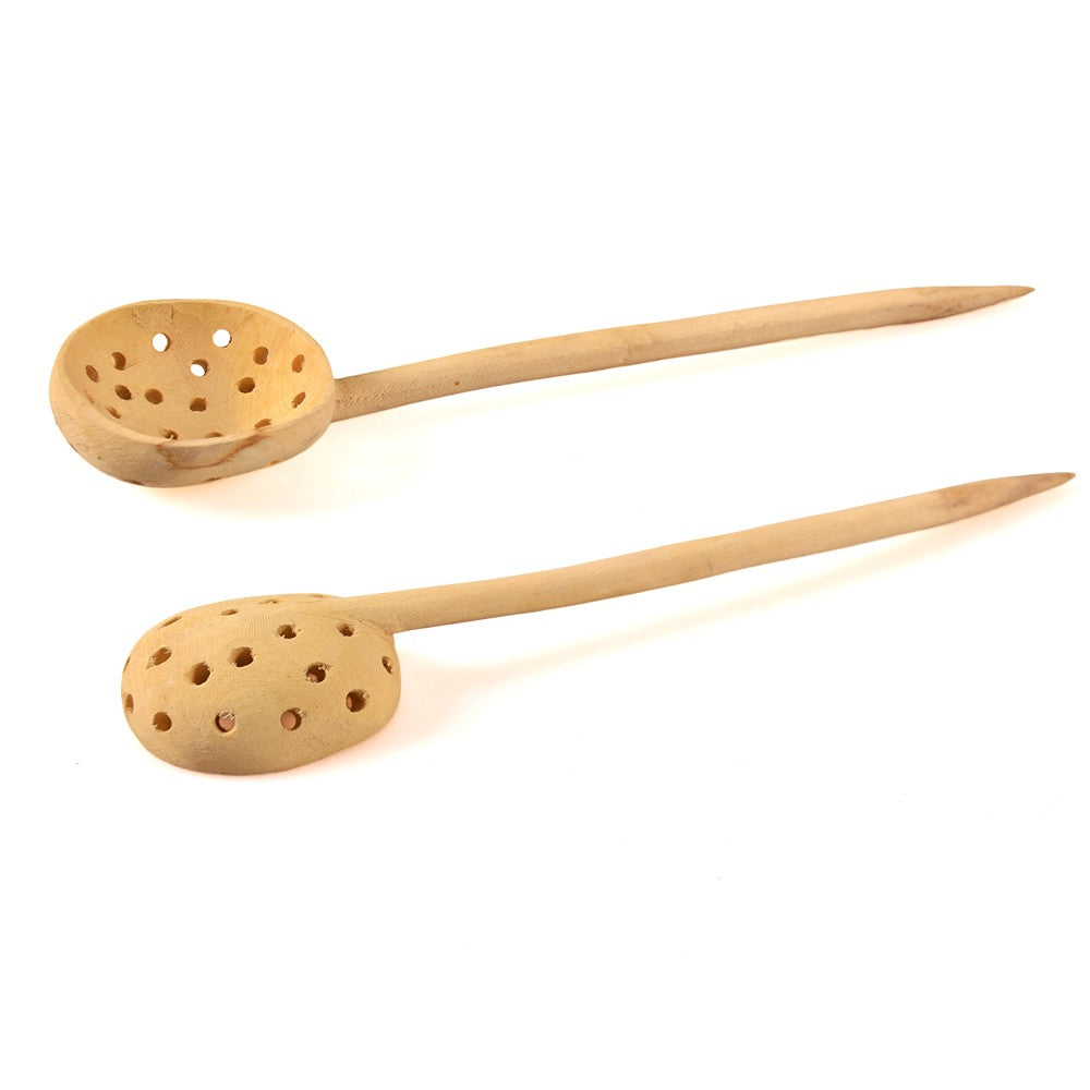 Cuchara Colador Madera De Limonero - Ideal Encurtidos - 26 cm