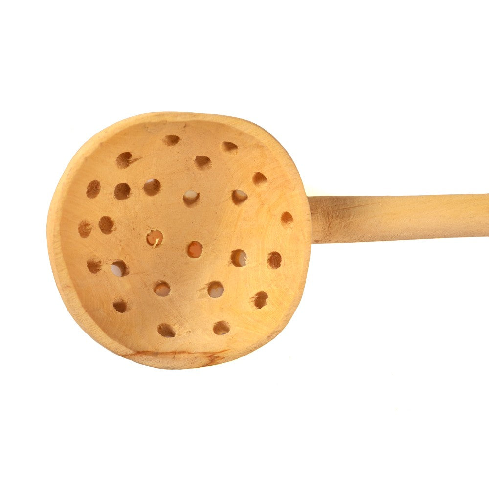 Cuchara Colador Madera De Limonero - Ideal Encurtidos - 26 cm