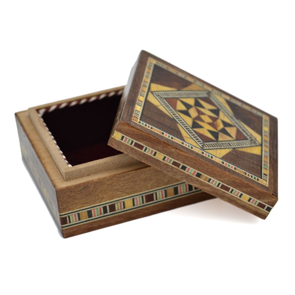 Caja Cuadrada - Taracea Siria - 7 x 7 cm - Modelo A L E P O