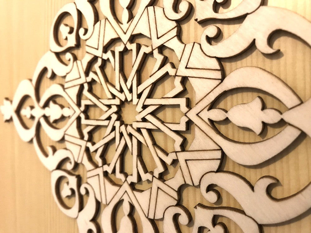 Celosia Arabe Calada - Madera Corte por Laser - Modelo 6 - 25 x 25 cm