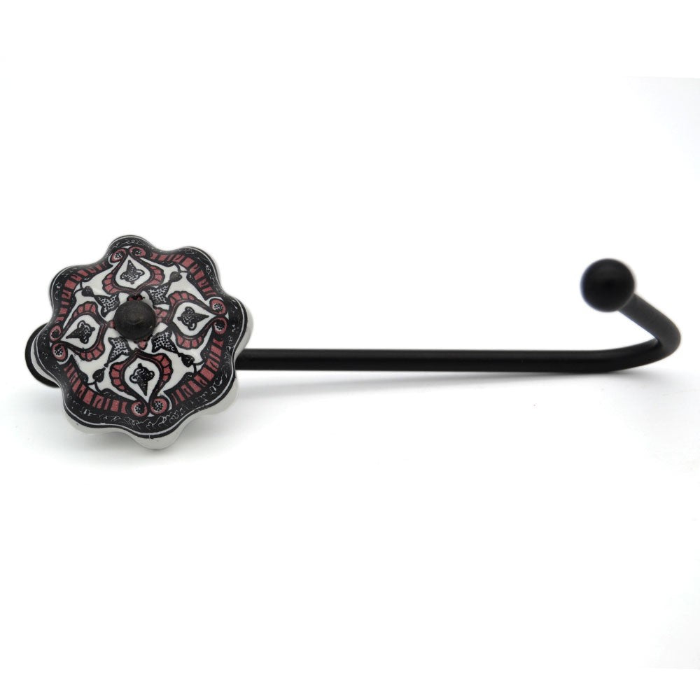 Percha Forja y Cerámica - Diseño Floral - Modelo Persia