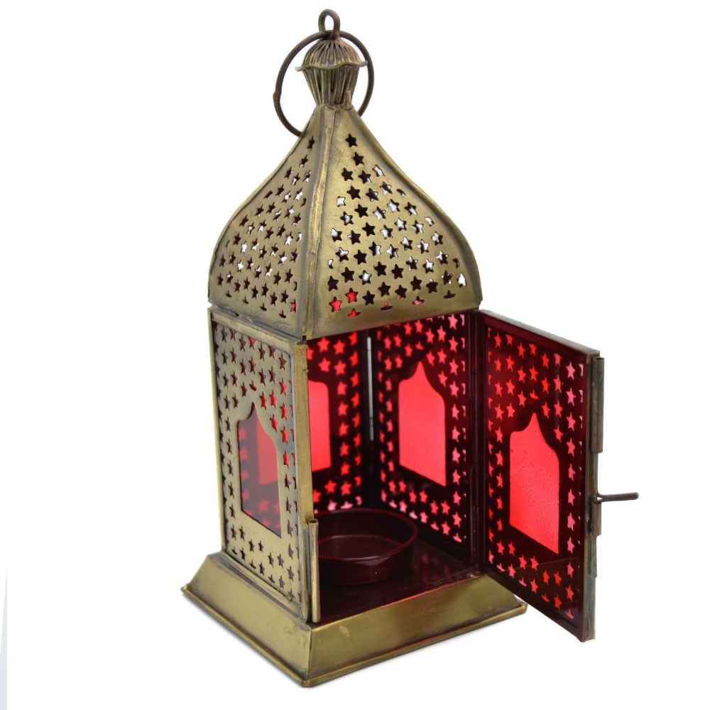 Farolillo Arabe - Diseño Estrellas Caladas - Modelo Agra - 19 cm