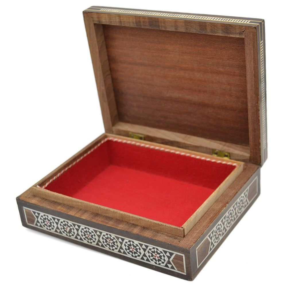 Caja Taracea Rectangular - Siria - Modelo Mayadin - 18 cm