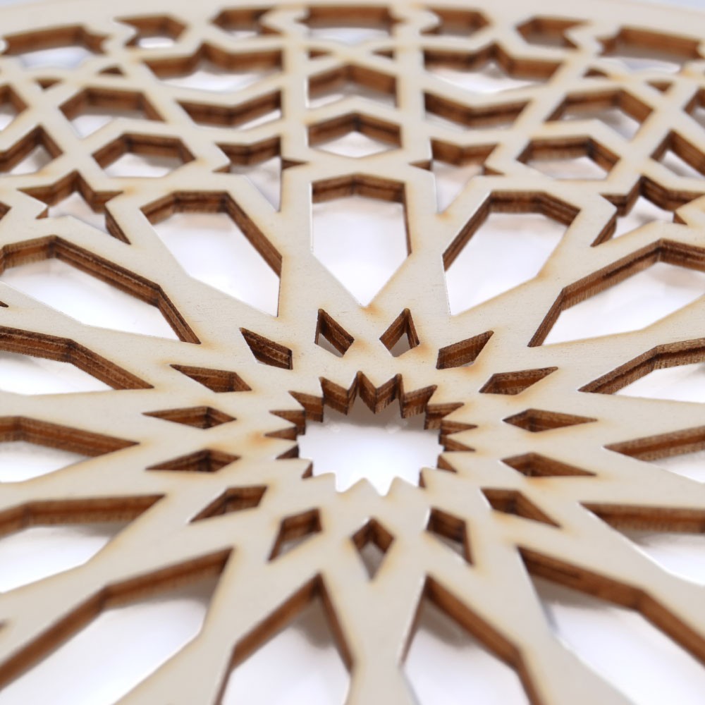 Celosia Arabe Calada - Madera Corte por Laser - Modelo 7 - 20 cm