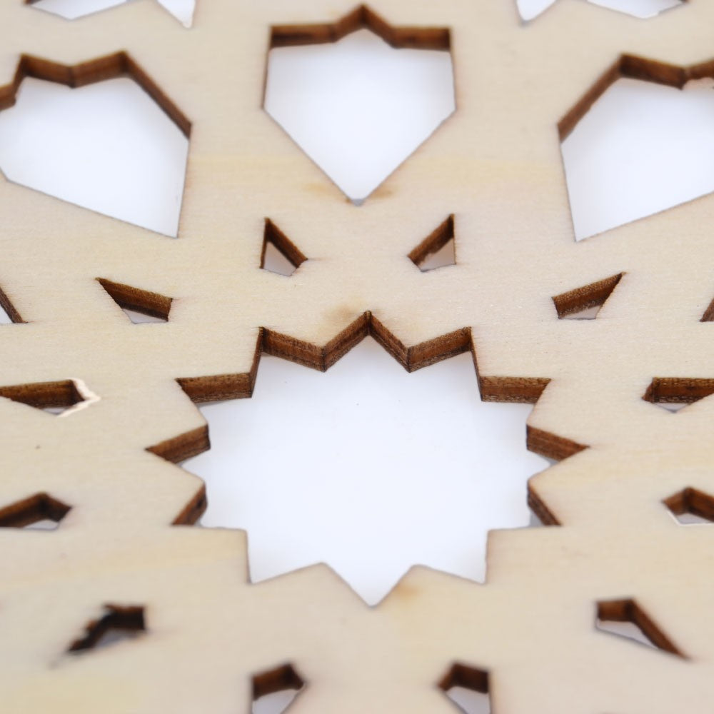 Celosia Arabe Calada - Posa Vasos - Madera Corte por Laser - Modelo 9 - 10 cm